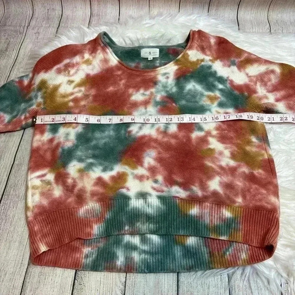 Lou & Grey Tie Dye Purled Knit Scoop Neck Sweater Size XS - Picture 7 of 8